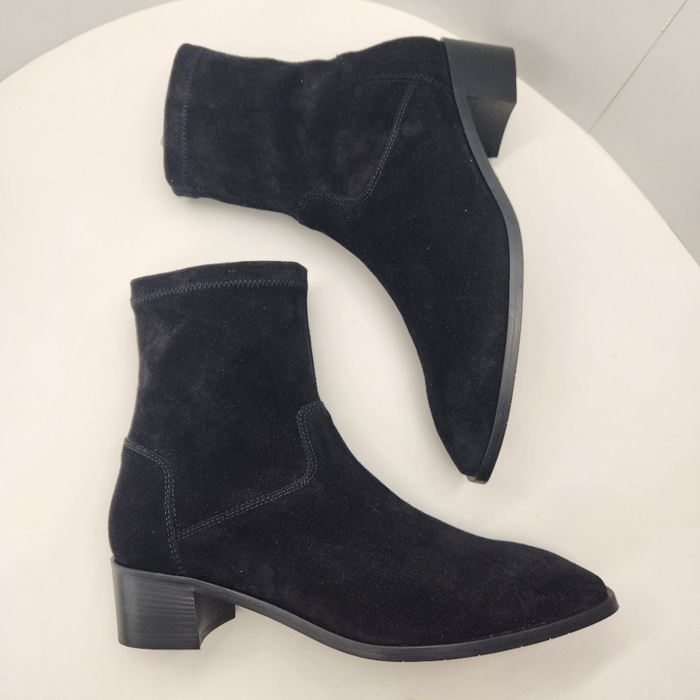 Aquatalia booties women's 12M black suede Renza new $495